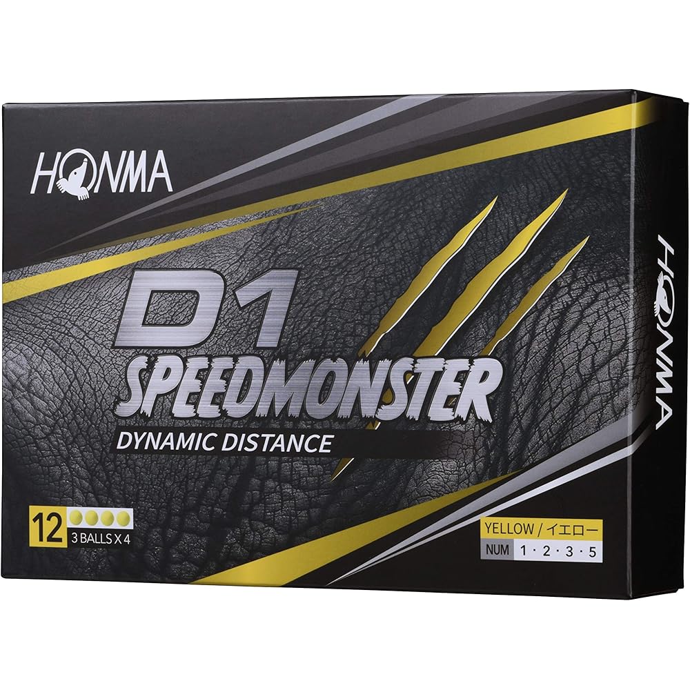 Honma Speed Monster D1 Golf Balls 12 Pack Yellow 1 Dozen