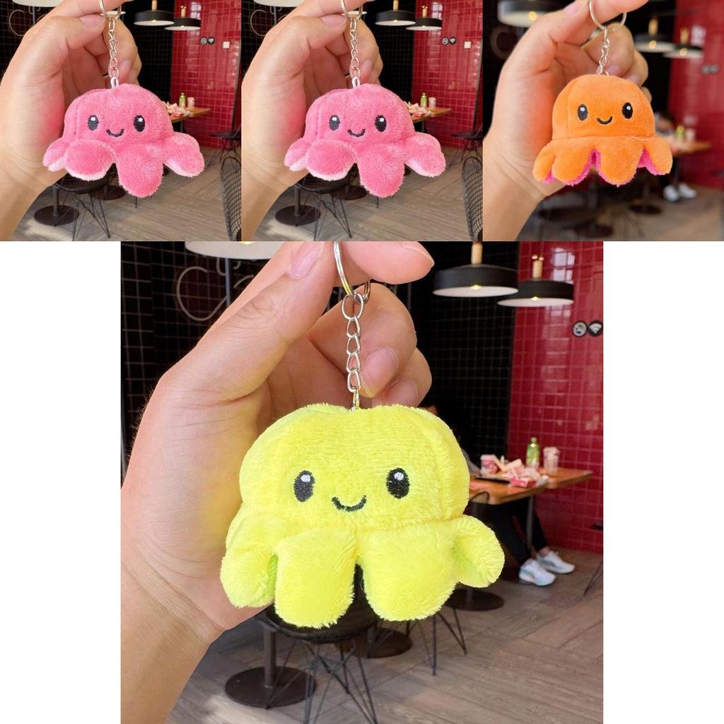 Portachiavi Peluche Polpo Reversibile Ciondolo Bambola Per Regalo Bambini