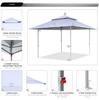 ABCCANOPY One Touch Tarp Tent 3mx3m Easy Tent with Center Lock High Strength Steel Frame Sun Shelter Thermal Awning with Caster Bag (White)