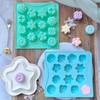 1Pcs Kitchen Handmade Baking Tool Mini 14 Cavity 7 Small Flower Shaped Candy Chocolate Cookies Silicone Mold