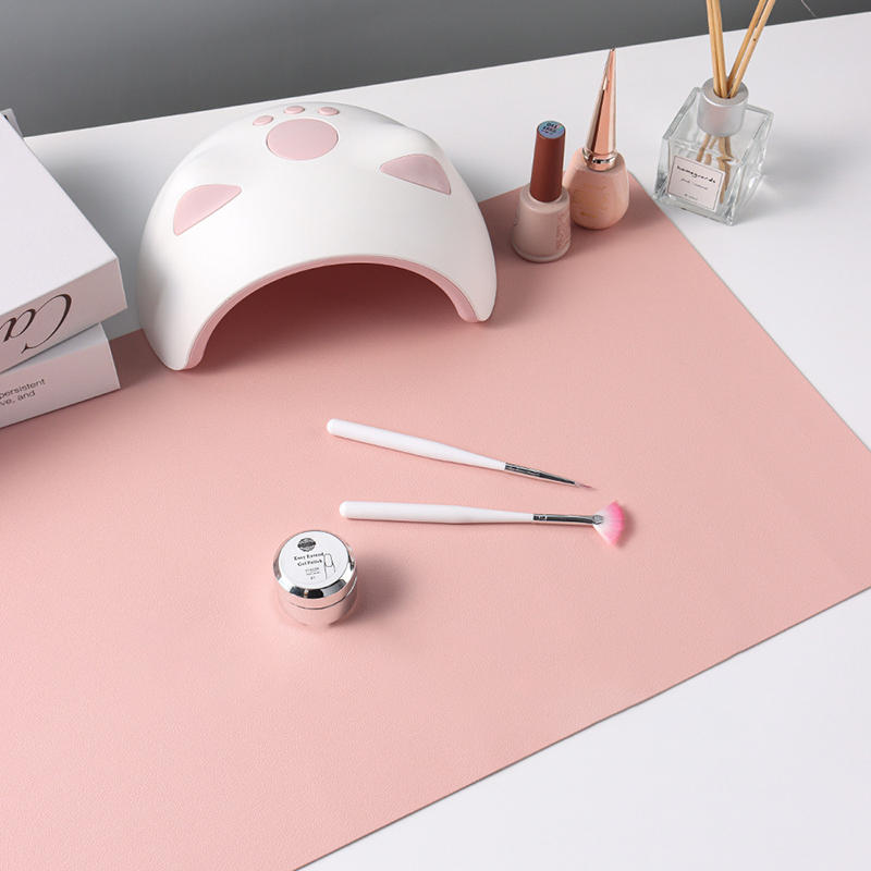 Non-Slip Leather Nail Art Mat Foldable Manicure Practice Pad Desktop Table Mat for Acrylic Gel Nail Polish Tools Accessories