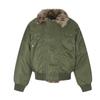Mens Winter Vintage Flight Jacket Fleece Lined Padded Coat With Fur Collar