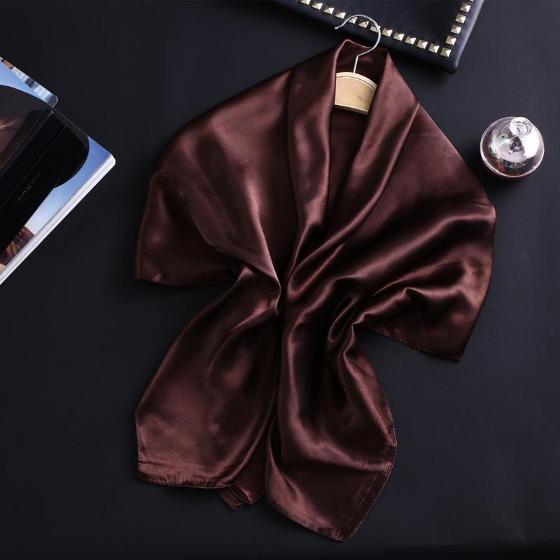 90cm Solid Colors Neckerchief Hijab Scarf For Women Soft Satin Headband Hair Scarves Female Square Shawls Head Scarfs For Ladies