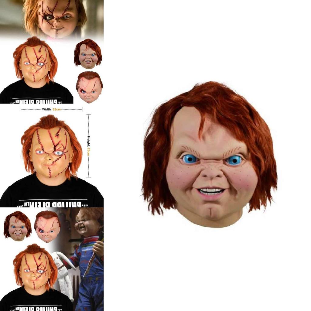 Childs Play Halloween Latex Mask With Blood Effect For Horror Party Cosplay
