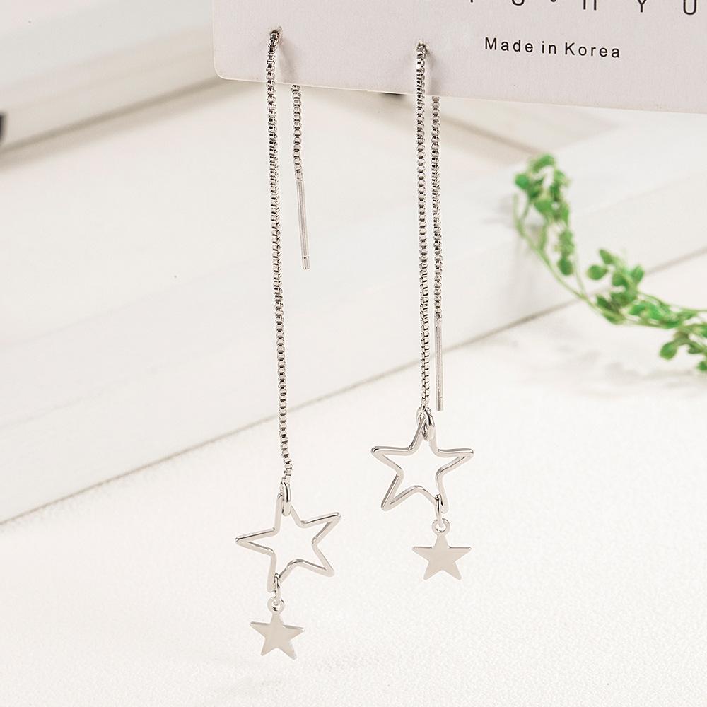 Neue Stern Silbernadel Ohrringe Sterne Kindergeschenke Linie Edelstahl Moderne Hexe Halskette Sterne Anhänger Ohrringe