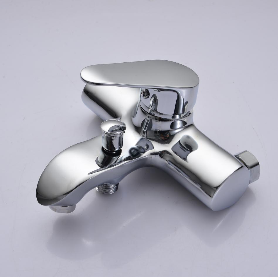 Modern Design Zinc Alloy Dual Handle Polished Bath Mixer Tap Lift Diverter Valve Brass Valve Core Shower Tub Combo Hotel Villa