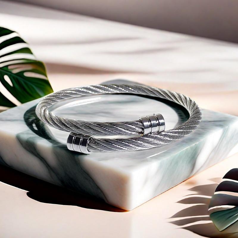 Titanium Steel Bracelet Weiya Steel Wire Open Elastic Simple Bracelet Stainless Steel Jewelry