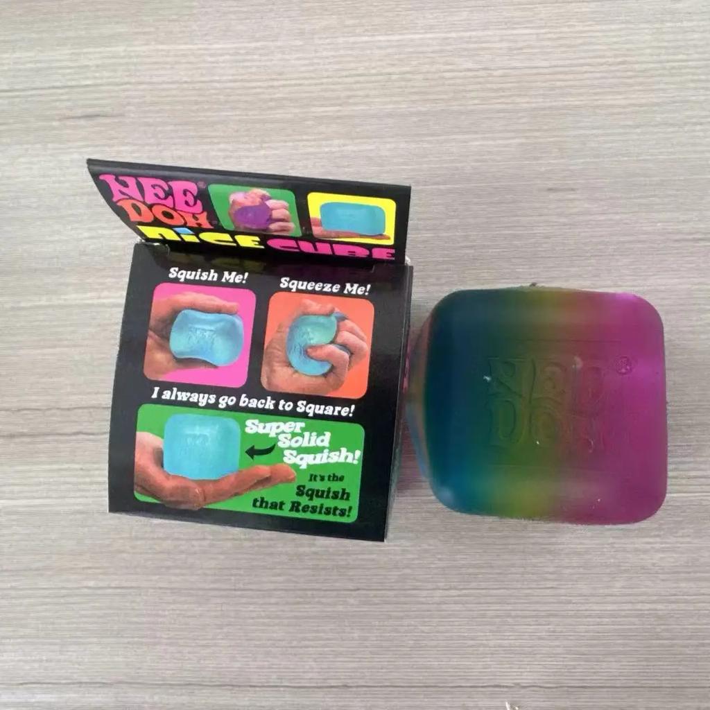 New Needoh Rainbow Nice Ice Sensory Toy Super Solid Squish Stress Relief Squeeze Toy For Adult Anxiety Relief Relaxation