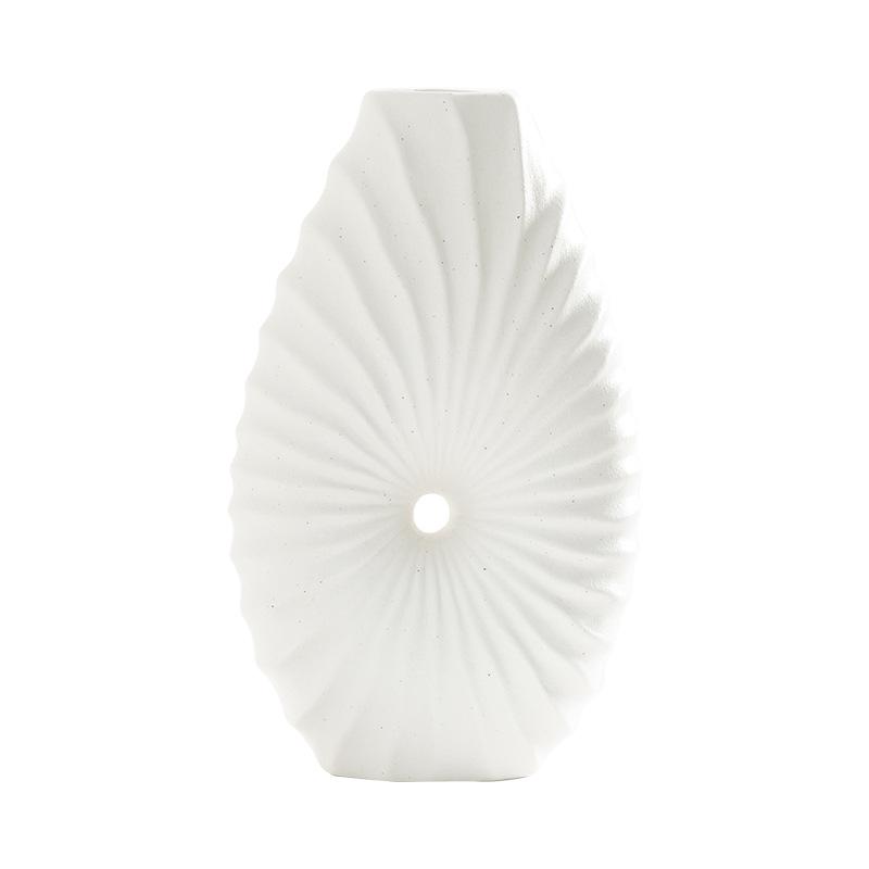 Corrugated Pointed Nozzle Flower Insert Creative Ceramic Vase High-End Ornament Home Desktop Simple Soft Decoration