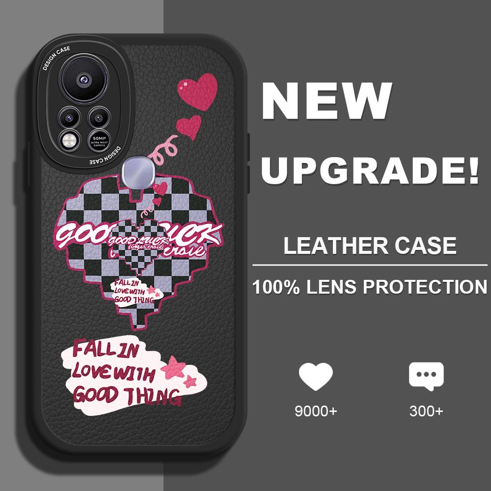 

Тонкий кожаный чехол с изображением сердца любви и квадратного сращивания, мягкий силиконовый чехол из искусственной кожи для iPhone Samsung Huawei Honor Xiaomi Redmi OPPO Realme Vivo Vivo Y91C/Y1S чёрный