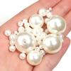 10-1000pcs Beige ABS Imitation Pearl Beads Multisize Round Loose Beads With Hole For Jewelry Making DIY Bracelets Accessories