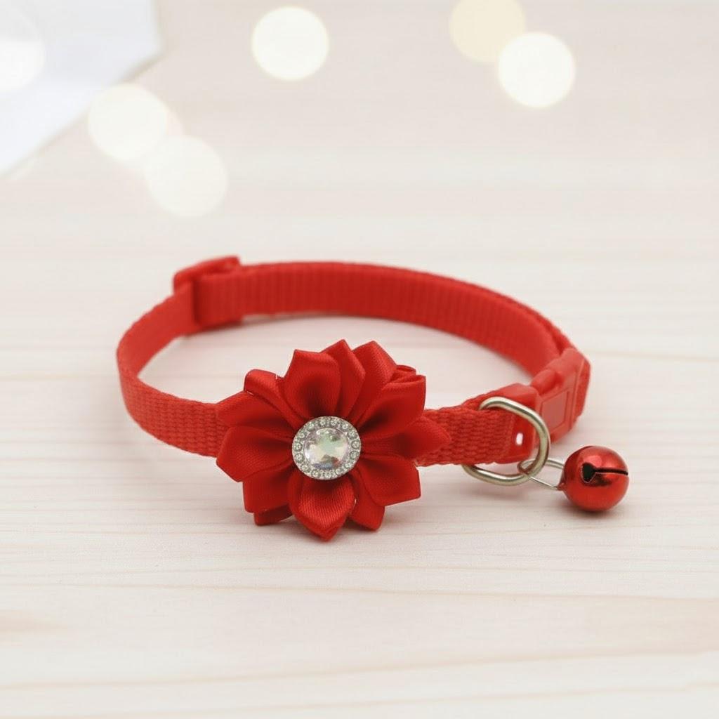 Adjustable Flower Bell Collar for Cats Dogs 7 Color Pet Accessories Cute Puppy Kitten Collars Supplies