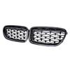 Silver Diamonds Style Upper Racing Grilles For BMW 5-Series F10  F18 2010-2017  Front Bumper Dual Slats Grills