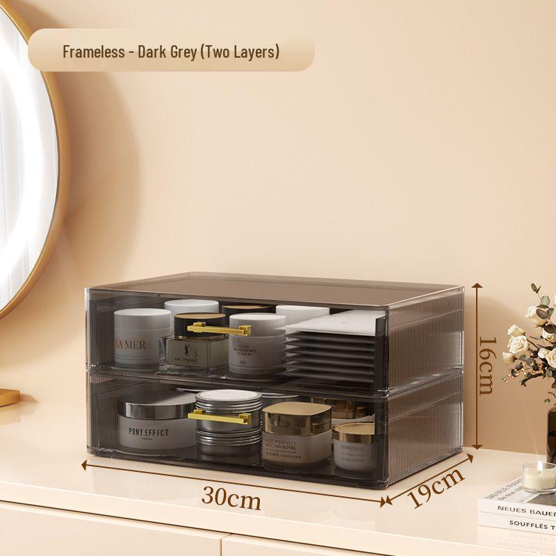 Schicke Transparente Kosmetik-Organizer-Box - Staubdichte Aufbewahrung für Hautpflege, Lippenstifte und Make-up