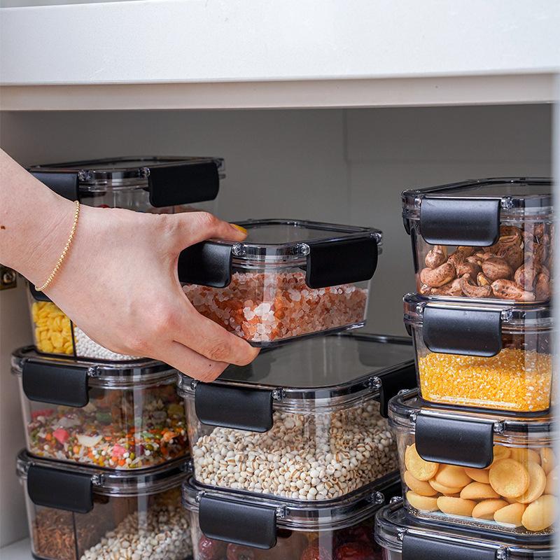 Kitchen Refrigerator Sealed Rectangular Refrigerator Storage Box with Lid Plastic Crisper Lunch Box Storage Box