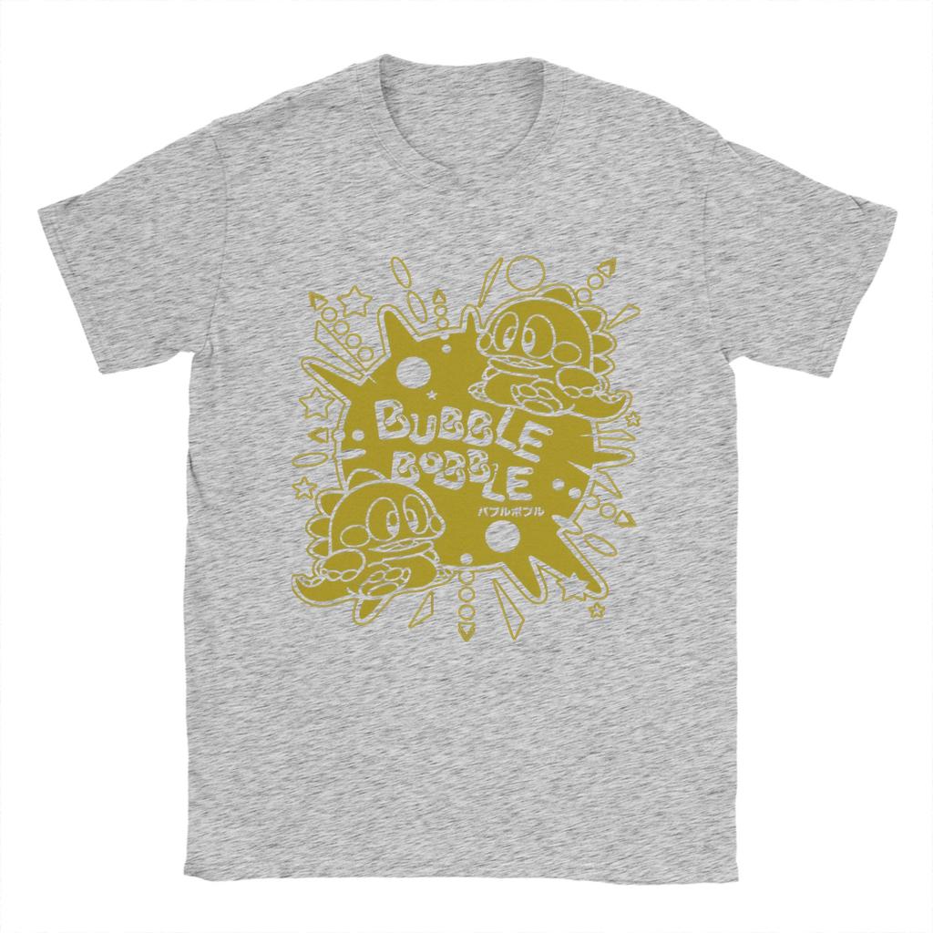 Vintage T Shirt Bubble Bobble Cotton TShirts Hippie Tshirt for Unisex Beach Y2K Fun Custom Logo Short Sleeve Tees