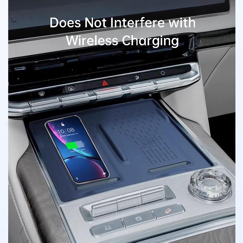 For Zeekr 9X Car Armrest Wireless Charger Silicone Mat Cup Pad Storage Box Interior Modification Accessories
