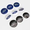 AJI1 4Pcs 56/60/65mm ABS Wheel Center Hub Cap Badge For Ford Fiesta Mondeo Fusion Explorer Escape Shelby Edge Auto Tuning Accessories
