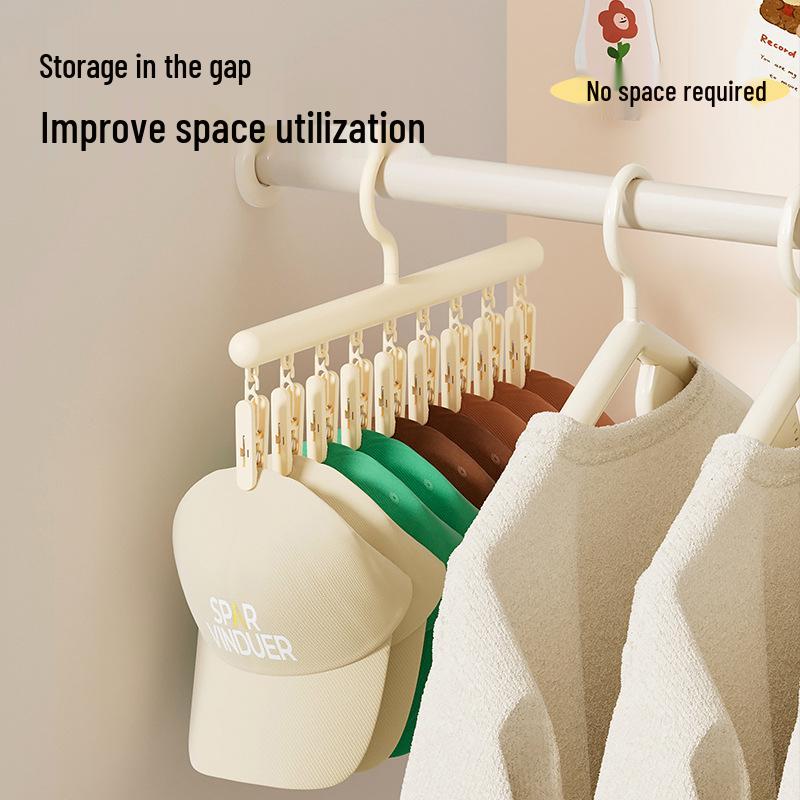 Multifunctional Plastic Clothes Drying Rack with No-Trace Clips for Underwear and Socks