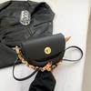 Fashion Texture Versatile Lock Small Bag Women'S Spring Foreign Style Saddle Bag Women
