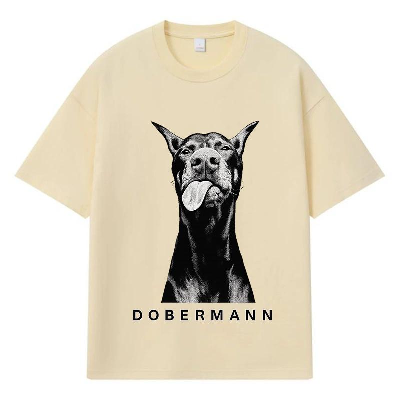2026 Doberman Printed Graphic Streetwear Y2k Harajuku Men Women Clothes 100% Cotton T Shirt Casual Oversized Summer Men T-shirt