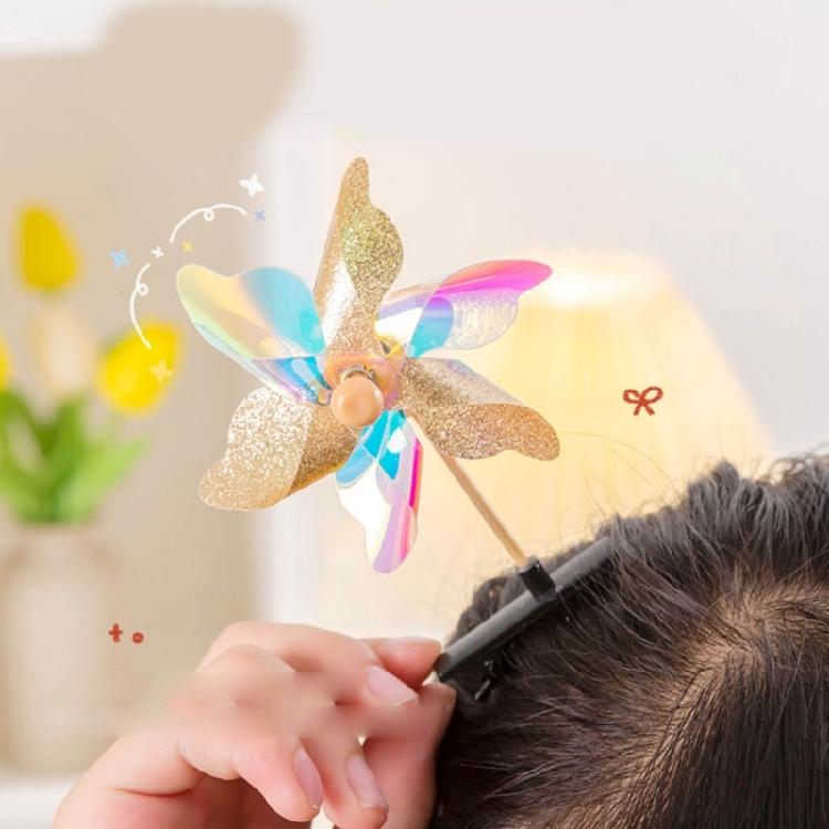 Playful Hair Clips with Spinning Windmills Sweet Charm Hairpin for Children