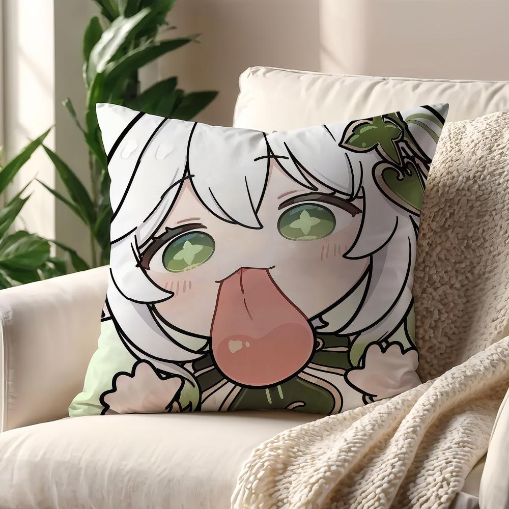 Kawaii Chibi Genshin Impact Characters cushion cover For Pillow Printing Sofa Decoration Home Car Room Office Nordic Simplicity