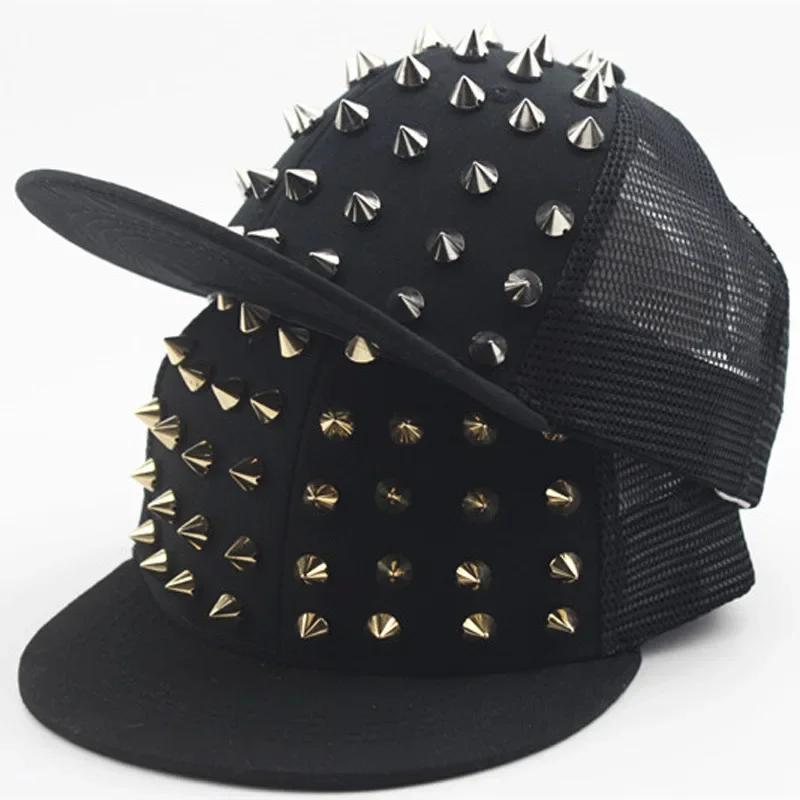 2025 New Men and Women's Rivet Flat Hat, Punk Rock, Hip Hop Stud Baseball Caps, Male, Female, Youth, Teenagers, Boys, Girls