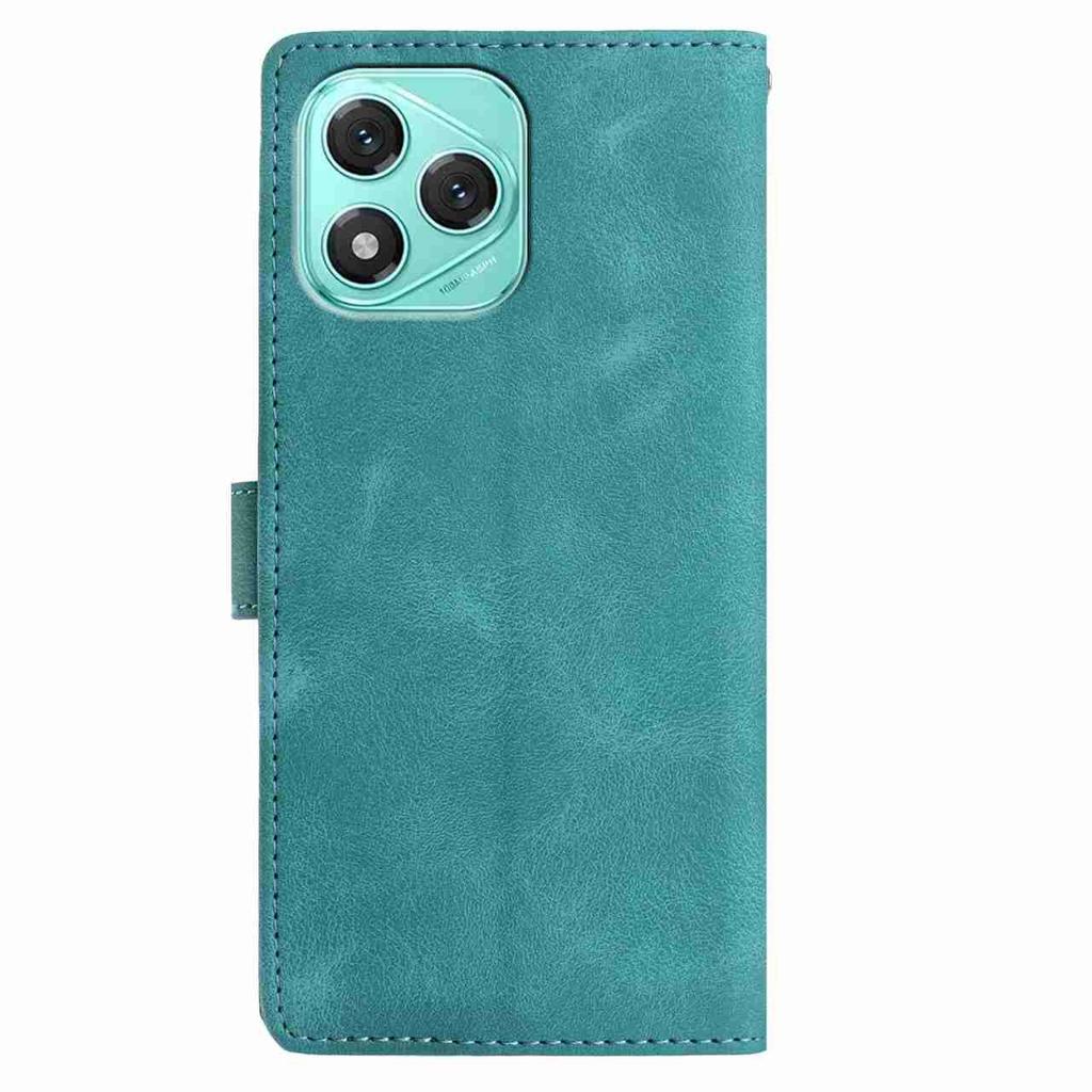 For Honor 400 Lite 5G Case Imprinted Feather PU Leather Wallet Phone Cover with Wrist Strap
