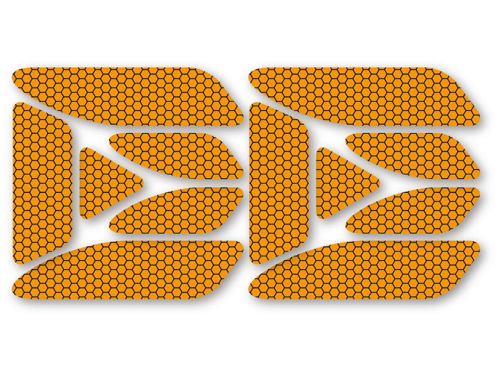 Reflective Sticker Workshop Reflective Sticker Set of 12 (Orange) Retroreflective, Resistant, Weather Resistant