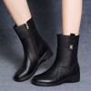 Fashion boots soft leather boots autumn and winter new low-heeled medium tube non-slip soft-soled small leather boots trendy versatile women