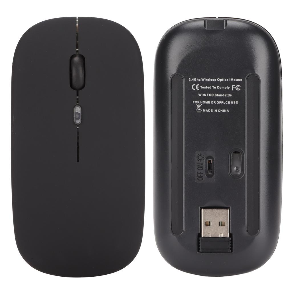 2.4GHz Wireless Mouse 10M Connection 1600 DPI Rechargeable Silent Wireless Mice with Colorful Backlight for Office Home