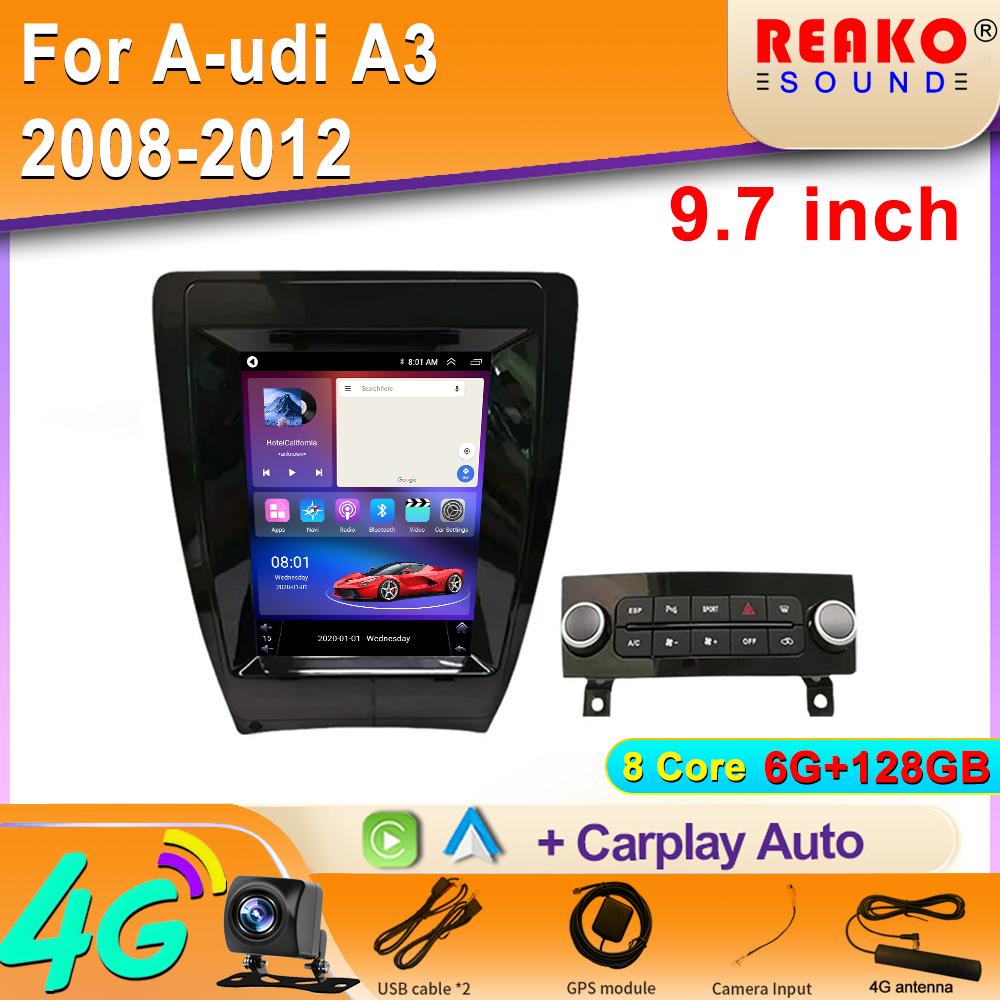 Android Car Multimedia Player for A-udi A3 2008-2012 9.7 Inch Car Radio GPS Navigation DSP Carplay Audio Video Player