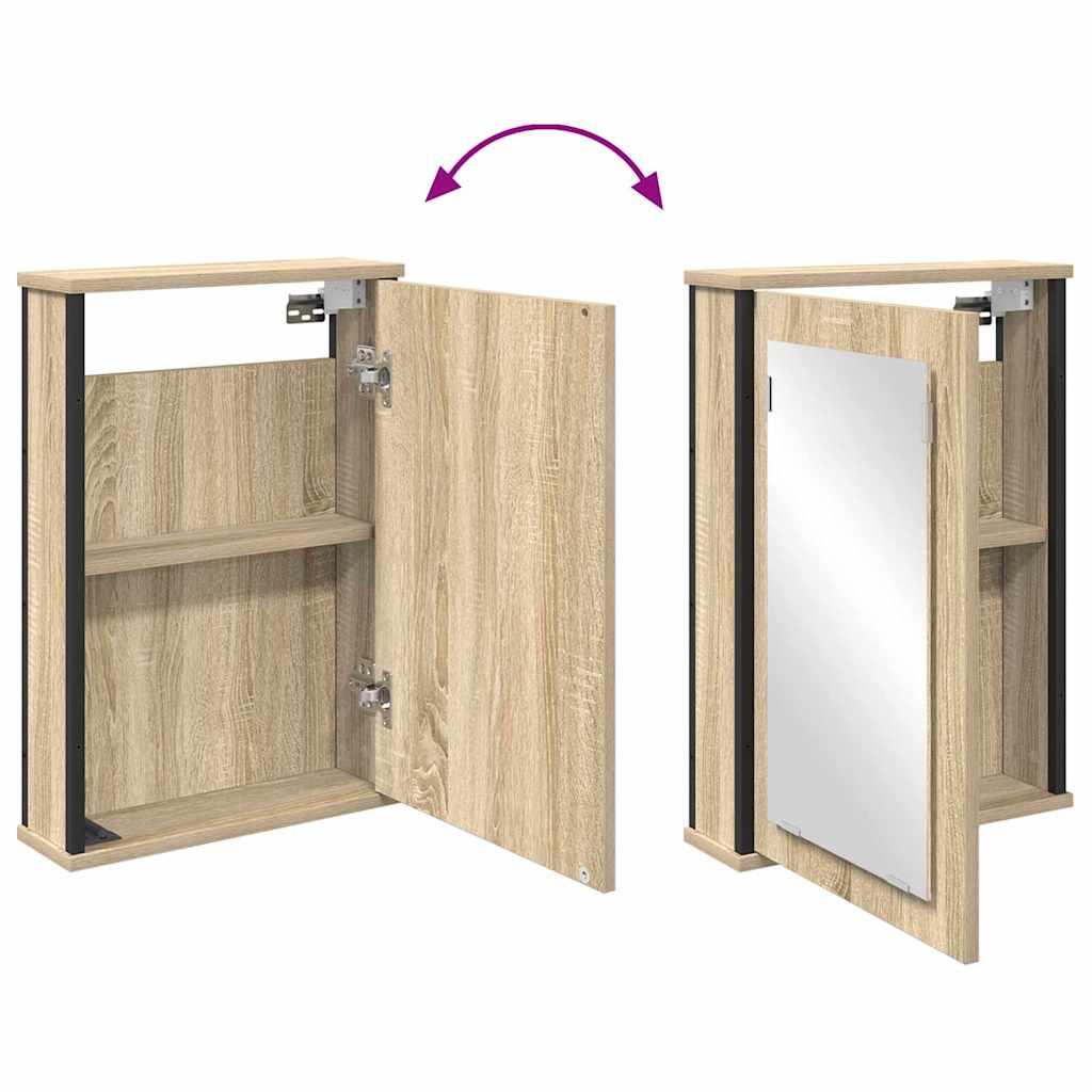 Bathroom Furniture Set with Shelf 4 Pcs Sonoma Oak Wood Material