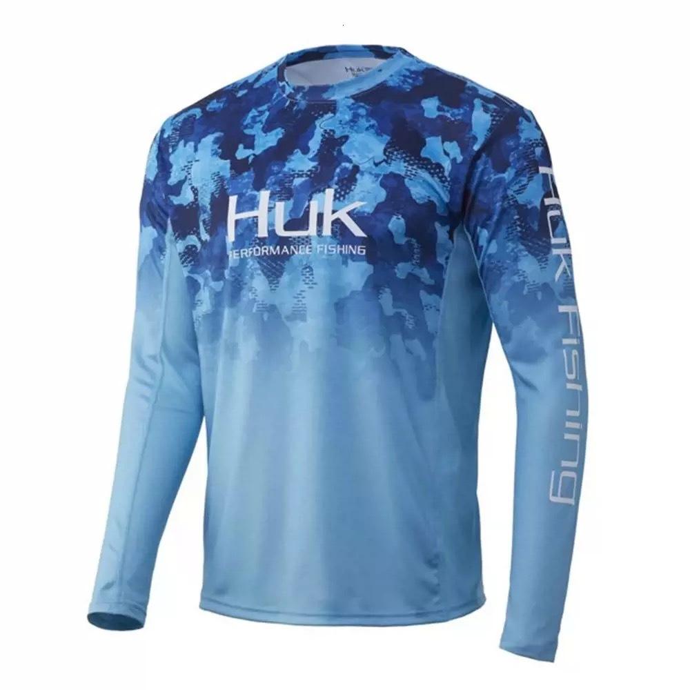 HUK fishing suit 2024 summer new upf + 50 ice silk light and breathable quick-drying fishing long-sleeved T-shirt fishing suit