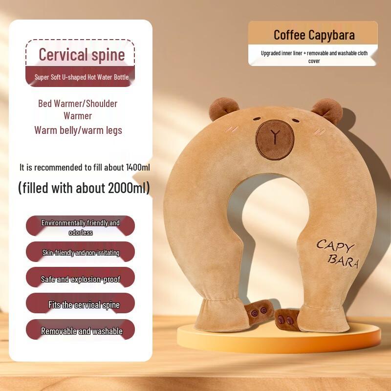 Fumade U-Shaped Wearable Neck and Shoulder Hot Water Bottle