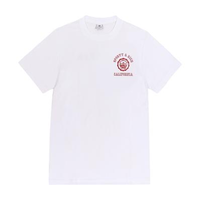SporTy   Bogaty Unisexowy T-shirt Biały Emblemat Kalifornii To043606508wh01