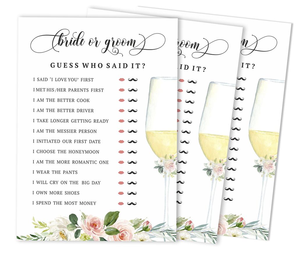 Inkdotpot 50A Floral Brunch & BubblyA BingoA JogoA CartõesA Para Chá de Panela Casamento Despedida de Solteira Atacado Em Branco Quadrado Preencher Presente