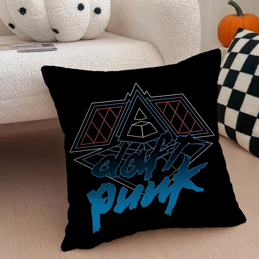 DDaft PPunk Band Cushion Cover Throw Pillow Cover Hidden Button Durable Polyester Chair Cushion