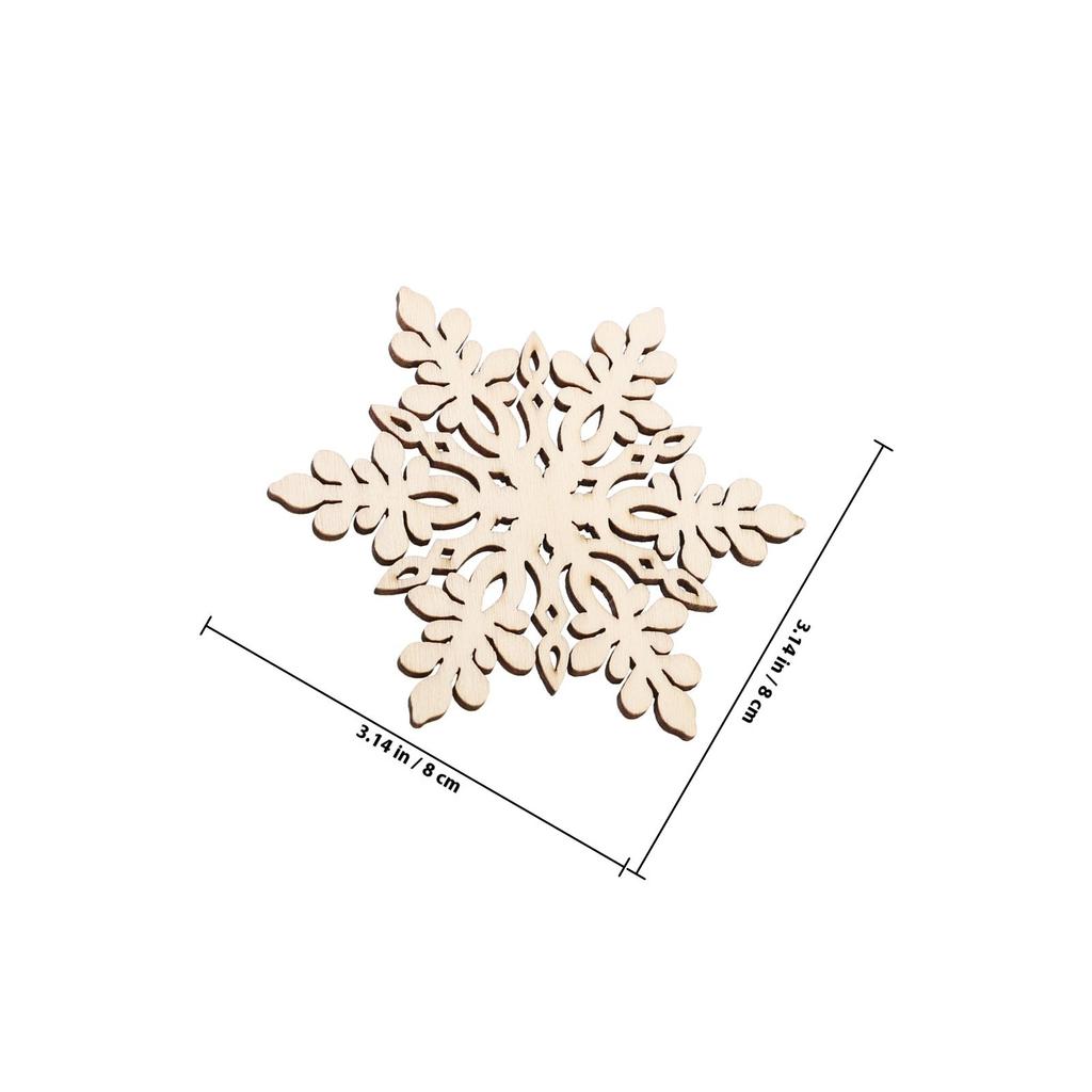 10Pcs Snowflake Decoration Rustic Wooden Christmas Embellishments Pendant for Hangers Tags Cardmaking Scrapbooking
