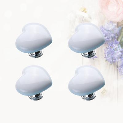 4 Piezas Pomos de Cerámica con Forma de Corazón para Cajones Tiradores de Repuesto Elegantes para Armario de Cocina Escritorio Papelera Cómoda Decoración del Hogar