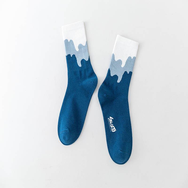 Trendy Mid-Calf Pure Cotton Sports Socks - Anti-Odor, High Waist, Perfect for Spring and Autumn, Ideal Match for White Shoes