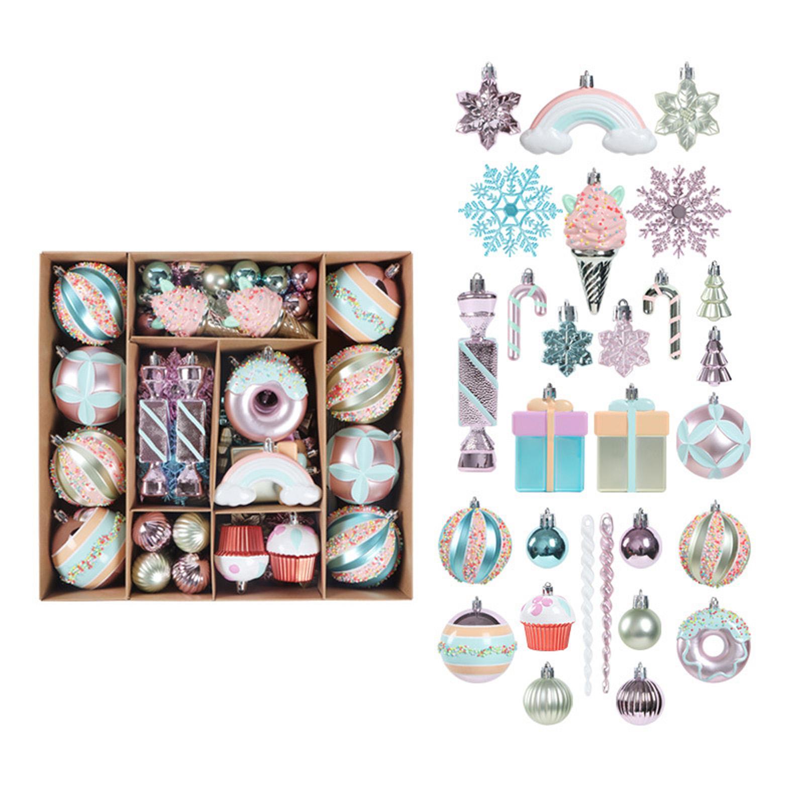 

100PCS Christmas Ornaments Ball Decorations - Dessert Pendant Tree Candy Set For Wedding Decoration Holiday Birthday Party One Size
