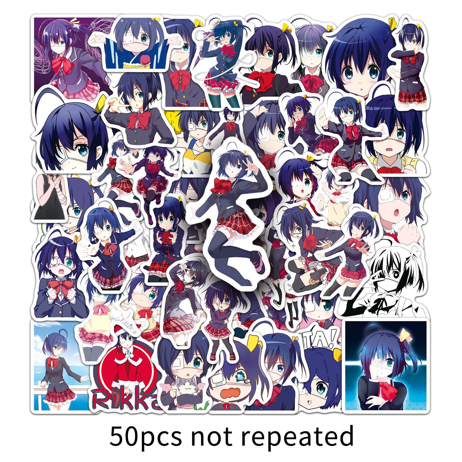 50 Cartoon Stickers: Little Bird & Six Flowers - Japanese Anime Chuunibyou Demo Koi ga Shitai for Phone and Computer Decoration