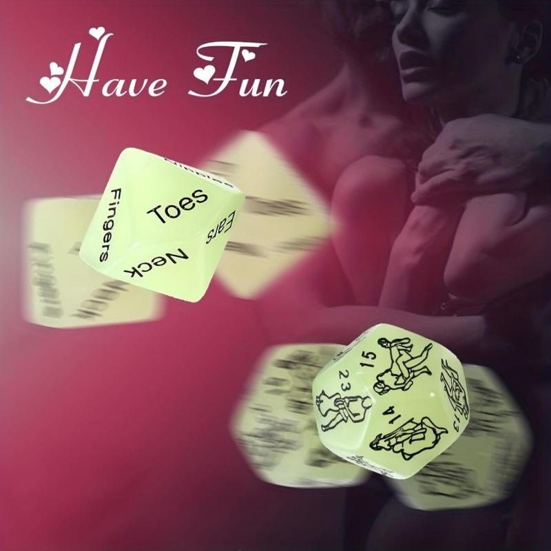 1 Set of 4 Marbled Engraved Glow-in-The-Dark Dice Set, Adult Polyhedral Game Accessories