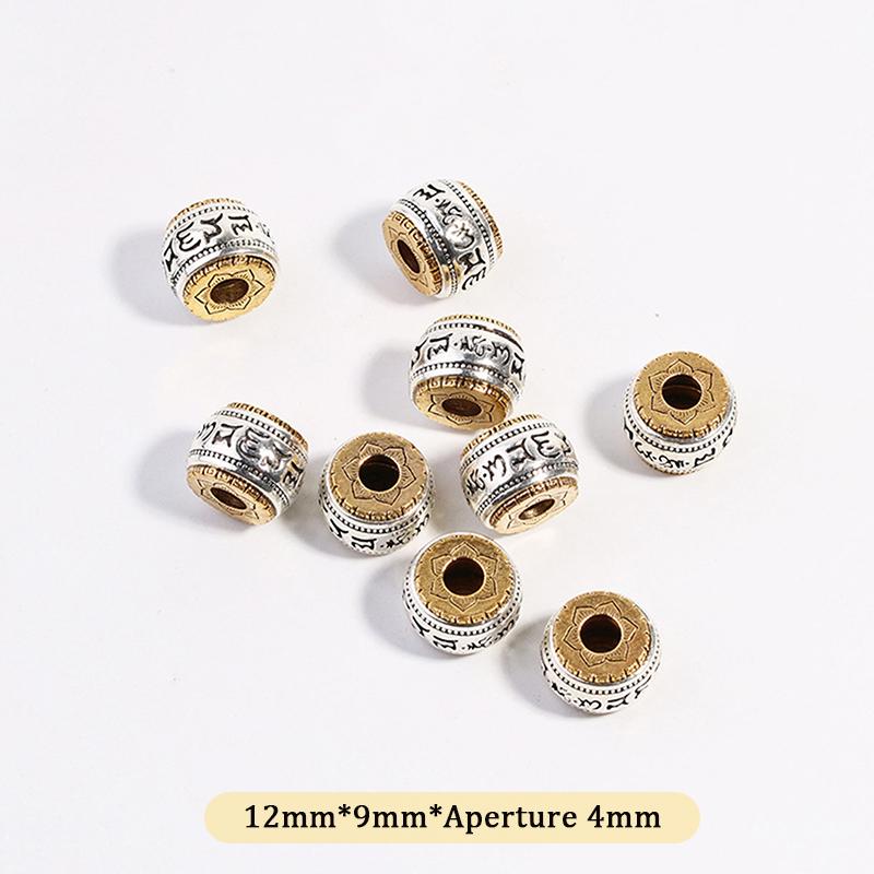 

5 шт. Античное серебро Золотой цвет Тибетские свободные бусины Большое отверстие Разделительные бусины для DIY Изготовления ювелирных изделий Подвески Браслет Фурнитура