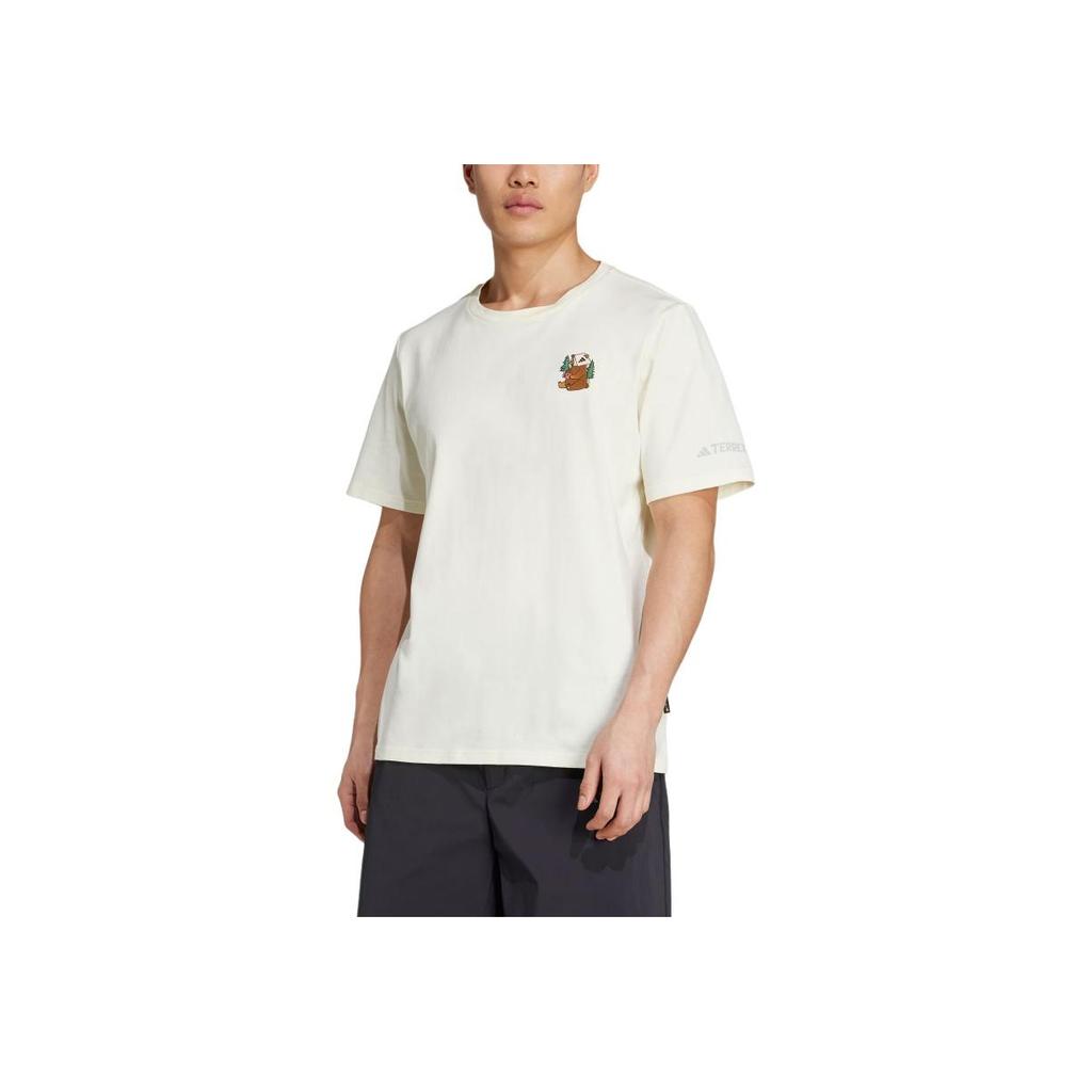 adidas Terrex Polygiene Grafik Rundhals Outdoor-Sport Kurzarm T-Shirt Unisex Oberteile Elfenbein KA3283
