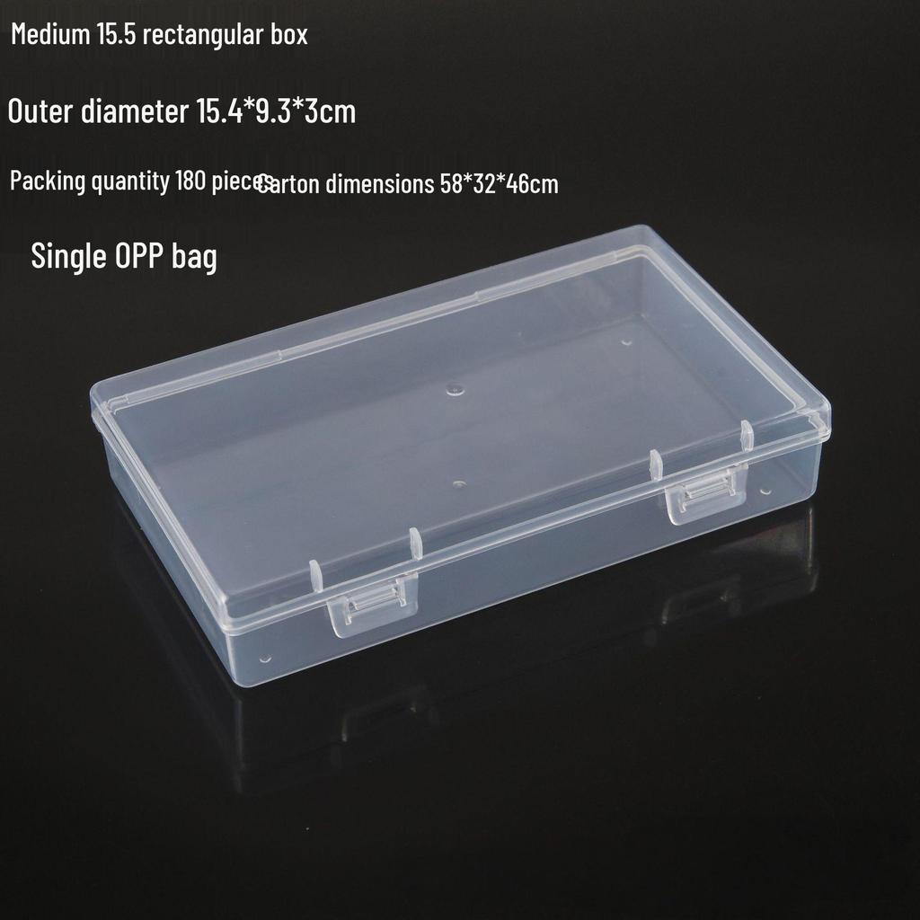 Rectangular Transparent PP Plastic Storage Box for Stationery, Cards, Hardware, Jewelry, and Fishing Gear