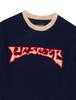 YESEYESEE Logo Applique Knit Pullover Navy