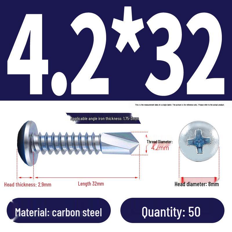 Stainless Steel 304 Phillips Round Head Self-Drilling & Tapping Screws, M3.9/M4.8/M5.5 Swallowtail Bolts